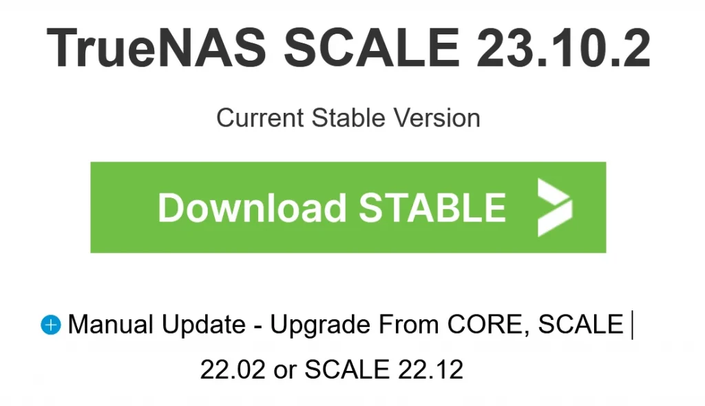 TrueNAS Scale 23.10.2 - latest stable version for efficient data storage and management.